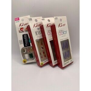 Lot of 4 kiss press-on nails (24 in each pack)